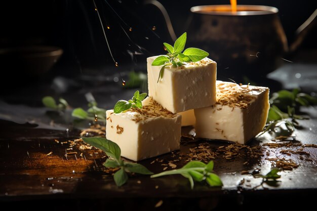 Tofu dieta concetto di cibo vegano