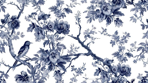 toile pattern wallpaper