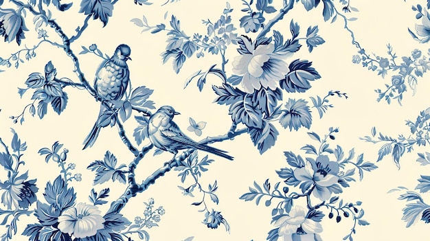toile pattern wallpaper