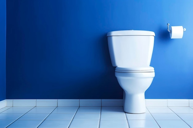 Toilette semplice in un moderno bagno minimalista copia spazio Ai generato