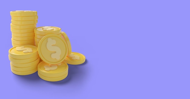 token money 3d render le icone delle monete realistiche