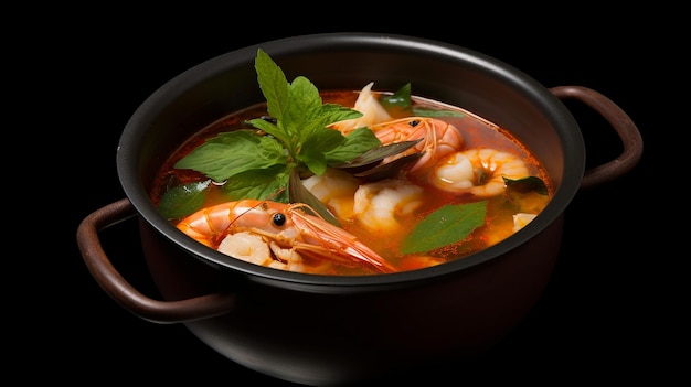 Tom yum gong zuppa di frutti di mare tailandese piccante