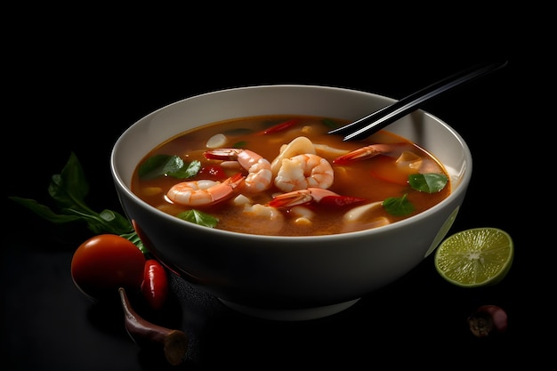 Tom Yum su sfondo nero