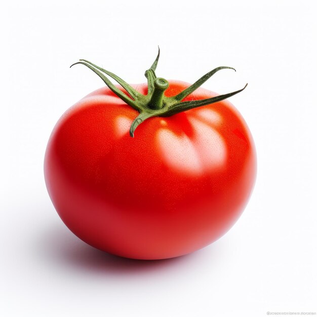 Tomato ad alta risoluzione su sfondo bianco Accuratezza realistica