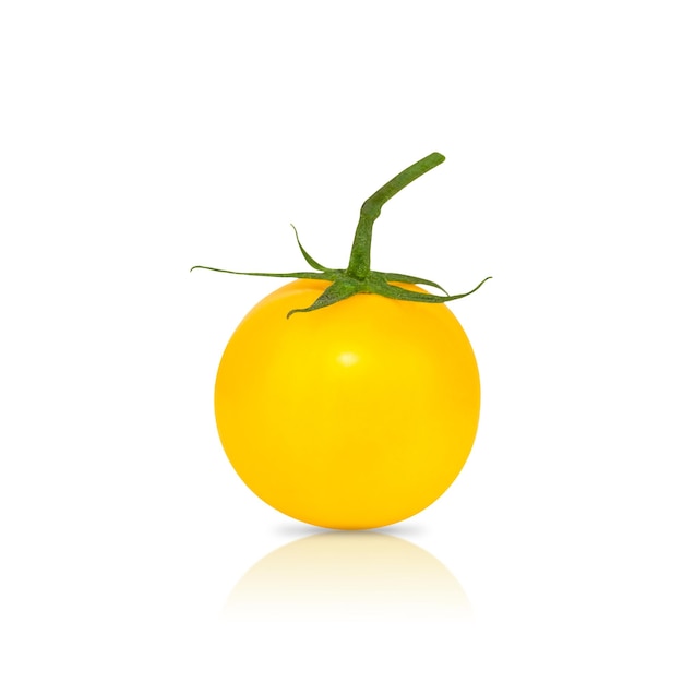 Tomato giallo isolato su sfondo bianco