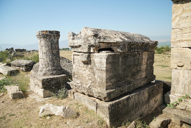 Tomba nella città antica di Hierapolis Pamukkale Denizli Turkiye