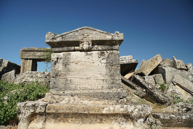 Tomba nella città antica di Hierapolis Pamukkale Denizli Turkiye