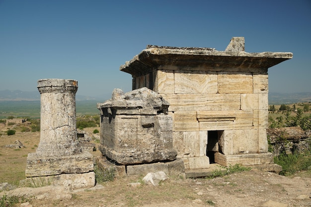 Tomba nella città antica di Hierapolis Pamukkale Denizli Turkiye