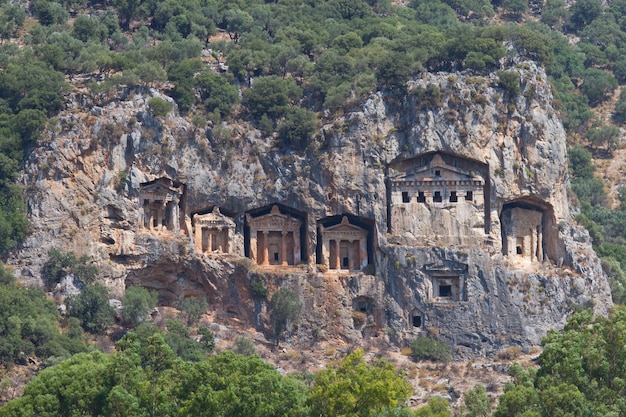 Tombe rupestri di Kaunian da Dalyan Ortaca Turchia