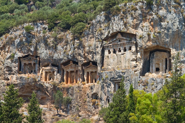 Tombe rupestri di Kaunian da Dalyan Ortaca Turchia