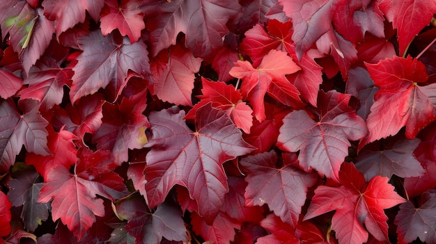 Tonalità cremisi Accattivanti foglie autunnali di uva rossa dipingono uno splendido sfondo