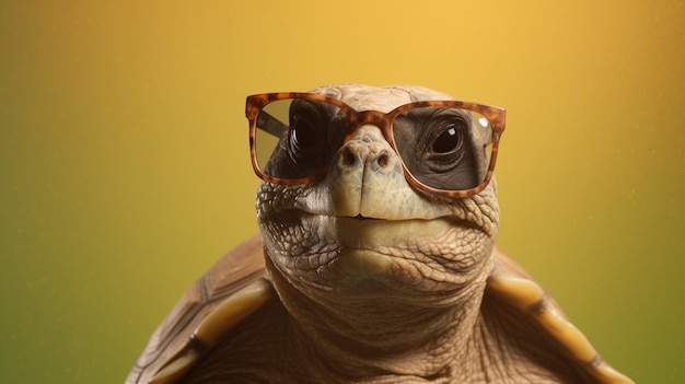 Tonalità eleganti di tartaruga fresca con intelligenza artificiale generativa su un parco giochi pastello