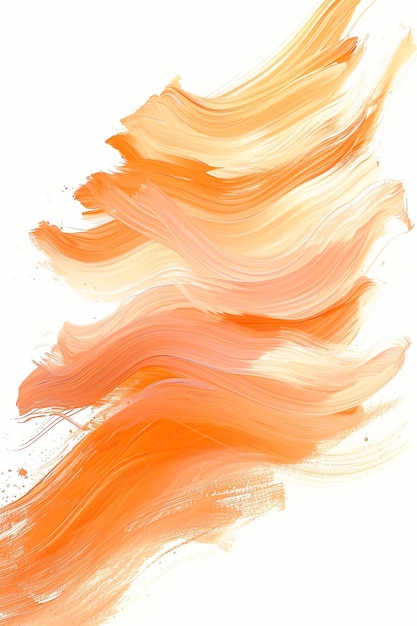 tonalità morbide ondulate di pennellata di tonalità arancio pesca su uno sfondo bianco