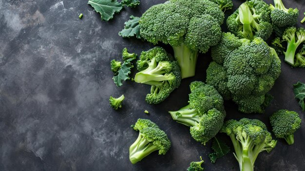 Tone armoniose Una verde cascata di broccoli adorna un maestoso tavolo di quercia