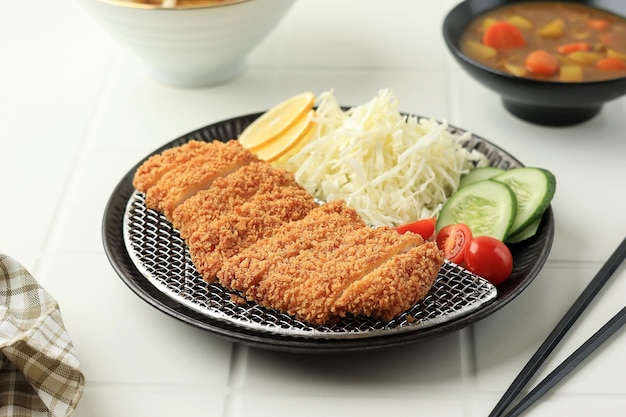 Tonkatsu Deep Fried Pork Cutlet Pollo giapponese Katdu con curry