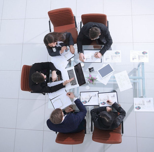 Top view.business team in ufficio workplace.photo con copia spazio.