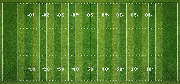 Photo top view of american football field
