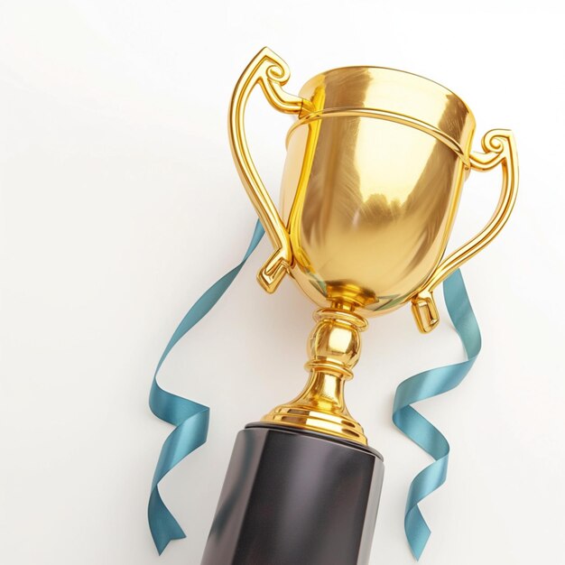 Topview coppa trofeo campione isolata su sfondo bianco Per Social Media Post Size