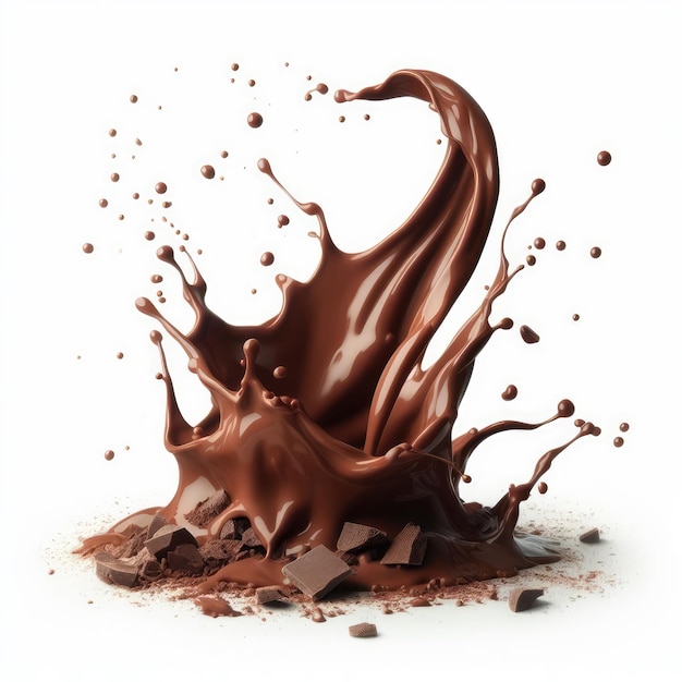 tornado liquido di cioccolato isolato su sfondo bianco