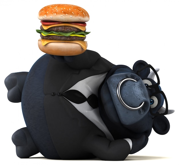 Toro nero con hamburger