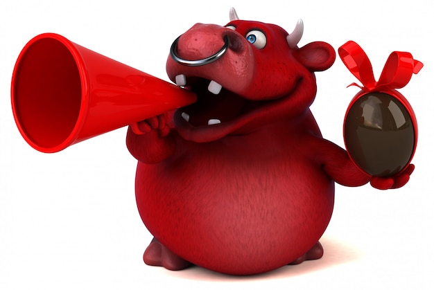Toro rosso - illustrazione 3D