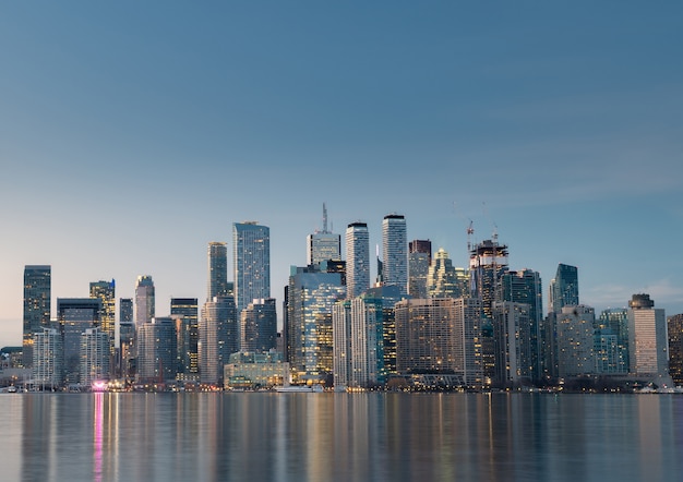 Toronto skyline della città di notte, Ontario, Canada