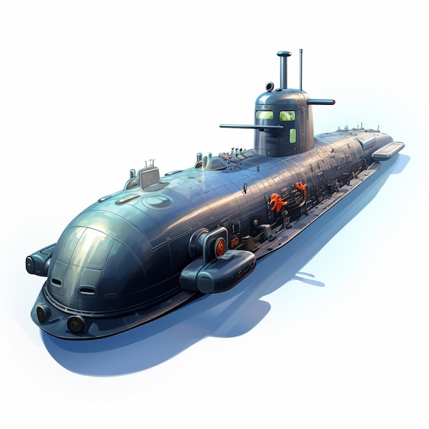 Torpedo sottomarino sullo sfondo bianco