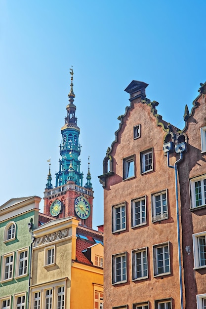 Torre del vecchio municipio nel centro storico della città, Danzica, Polonia.