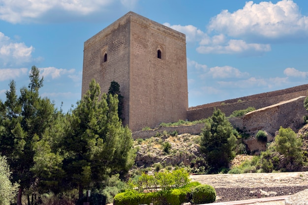 Torre di Espolon nel castello medievale situato nella città di Lorca Murcia Spain