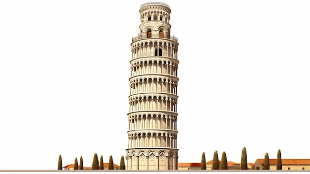 Torre pendente di Pisa Isolata Cattedrale di Pisa e la Torre pendente