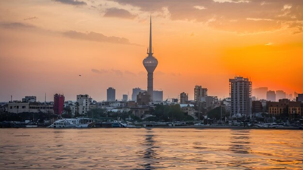 Torre TV e centro del Cairo sul Nilo, Egitto