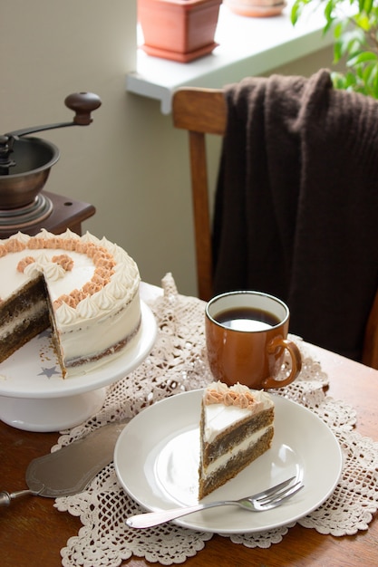 Torta al caffè, stile rustico