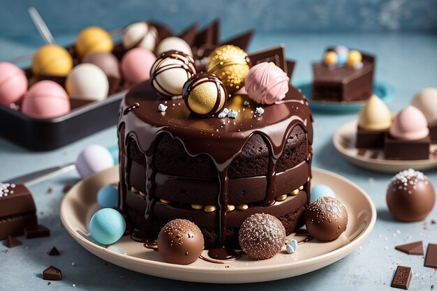 Torta al cioccolato con bonbon