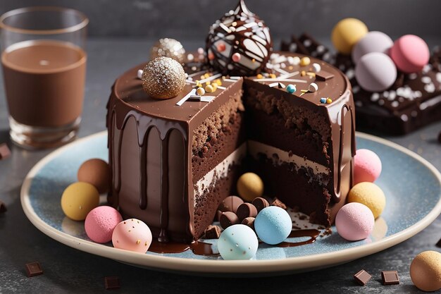 Torta al cioccolato con bonbon