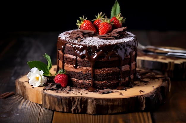 Torta al cioccolato con frutti di bosco