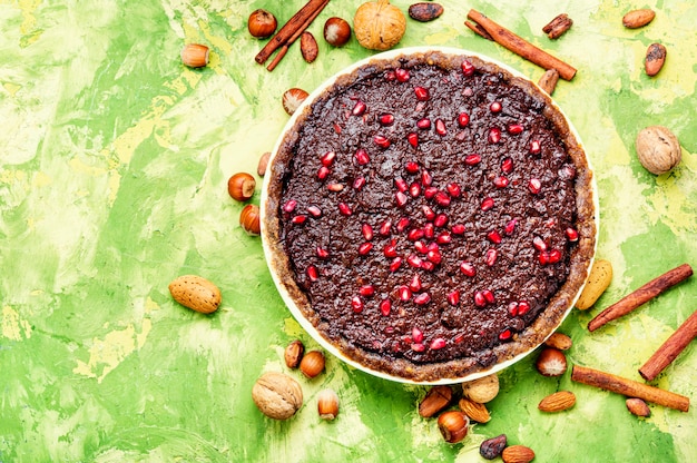 Torta al cioccolato con melograno