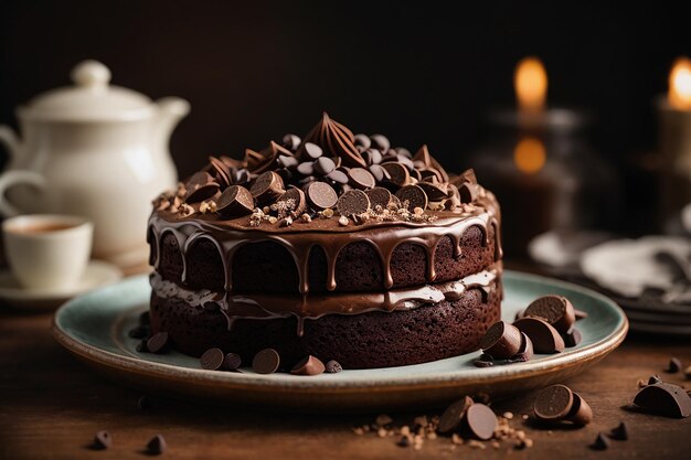 Torta al cioccolato decorata con cioccolatine