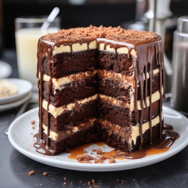 Torta al cioccolato vegana Torta al Cioccolato ricca e indulgente fatta senza uova o prodotti lattiero-caseari Vegan Baking