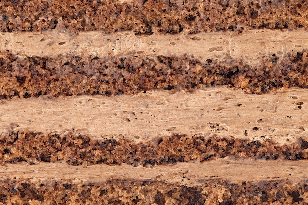 Torta al tartufo strati di pasta sfoglia di pasta e crema texture di sfondo sfondo primo piano