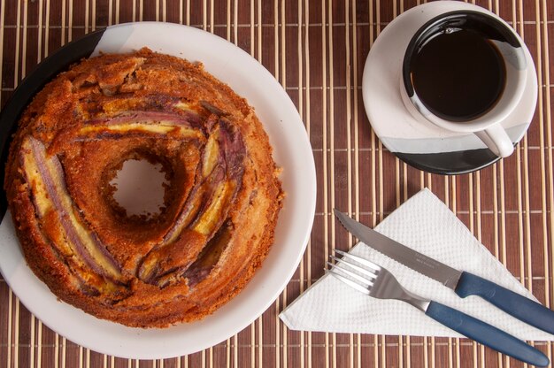 Torta alla banana e caffè