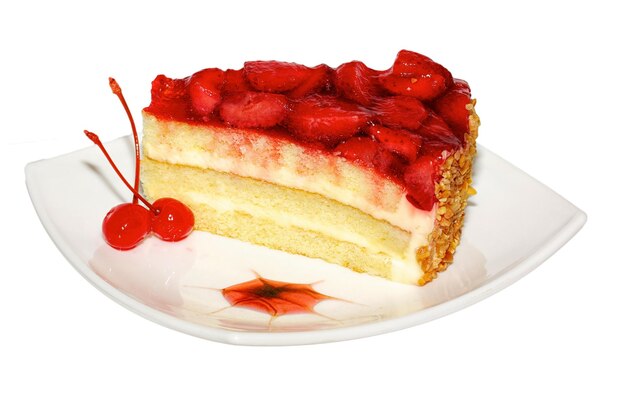 Torta con topping alle fragole