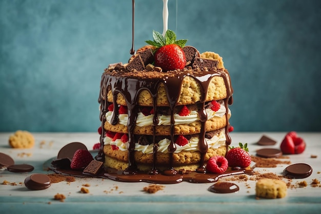 Torta di biscotti con gocce di cioccolato