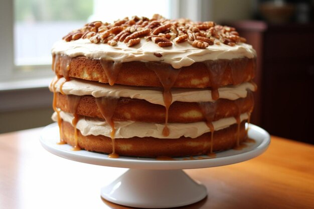 Torta di burro di acero marrone di pecan