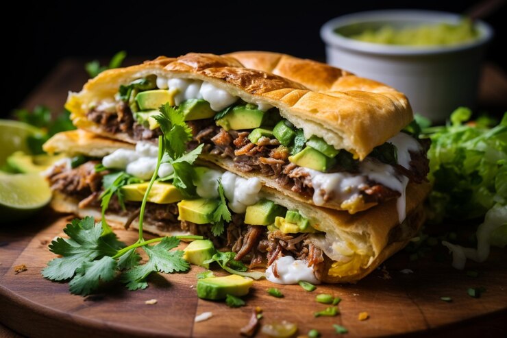Foto torta di carnitas con formaggio