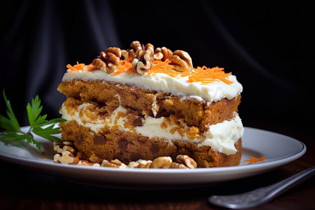 Torta di carote fatta in casa con noci e glassa cremosa