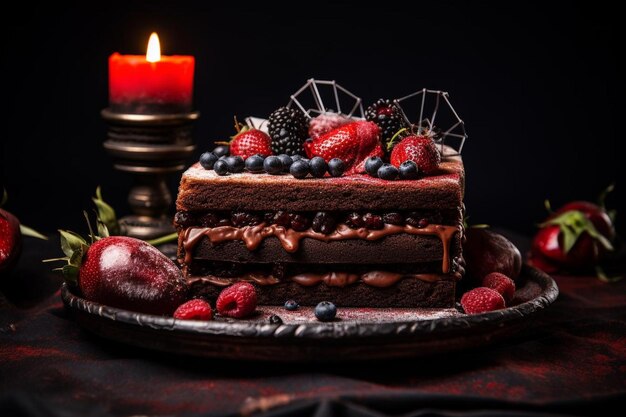 Torta di cimitero di Halloween con biscotti di lapide