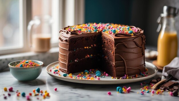 torta di cioccolato con bacche foto