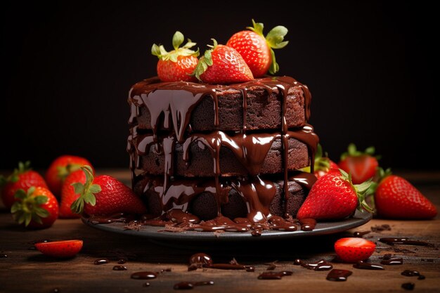 Torta di cioccolato con fragole