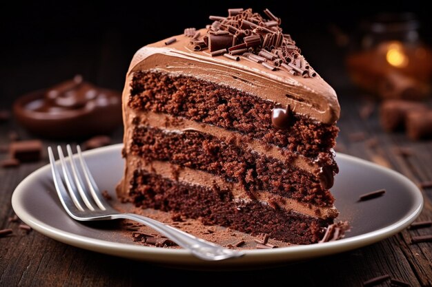 Torta di cioccolato con un po' di zucchero in polvere