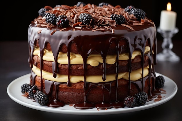 Torta di compleanno al cioccolato cibo di sfondo 272jpg